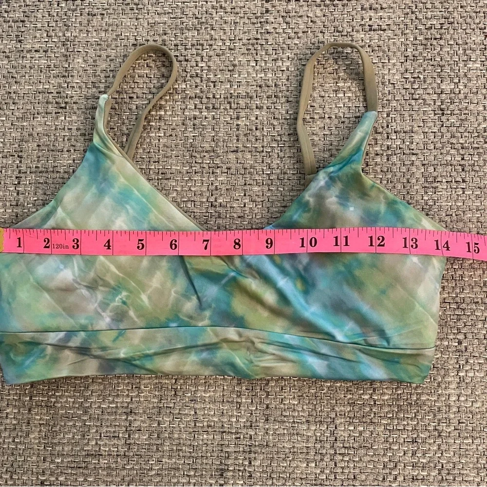 NWT prAna blue green Willow Falls Bikini Top Size Small